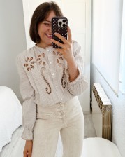 Blusa vichy bordada