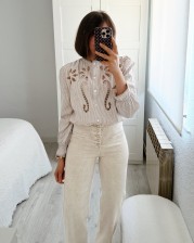 Blusa vichy bordada