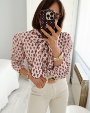 Blusa flor de lis granate