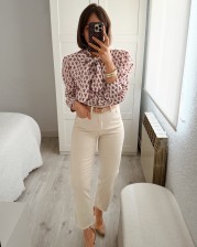 Blusa flor de lis granate