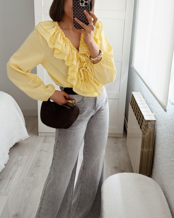 Blusa vichy volantes