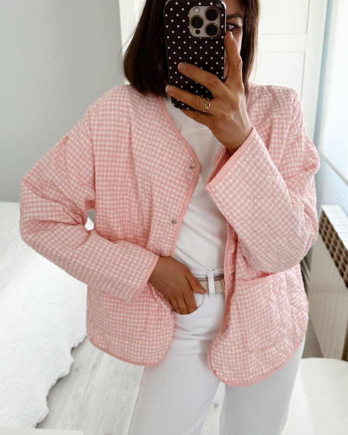 Chaqueta acolchada vichy