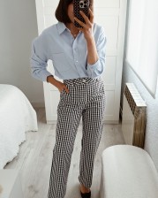 Pantalón Vichy marino oscuro