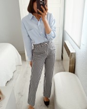 Pantalón Vichy marino oscuro