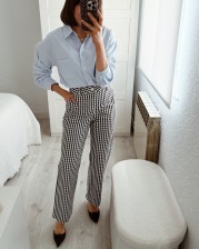 Pantalón Vichy marino oscuro