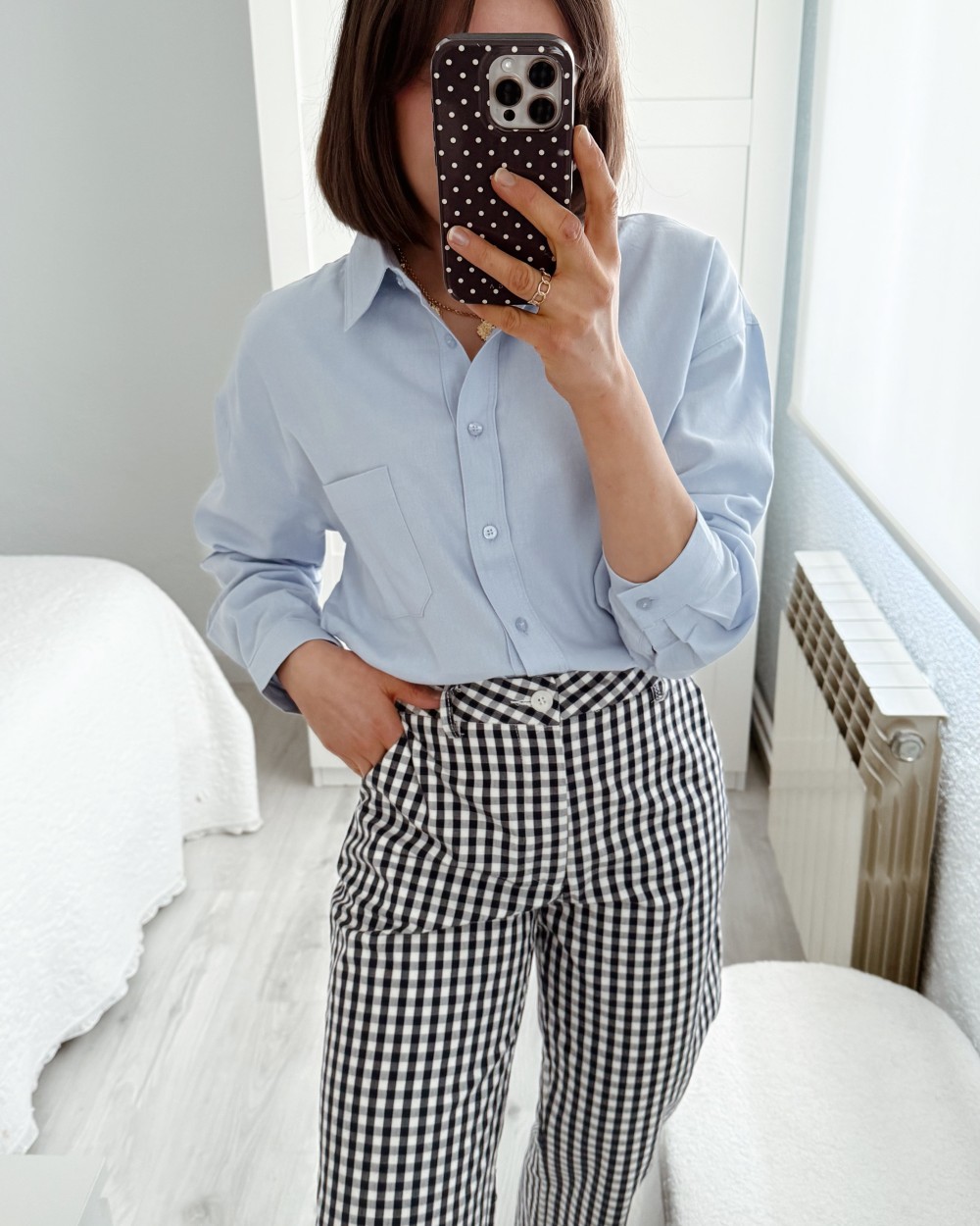 Camisa básica celeste