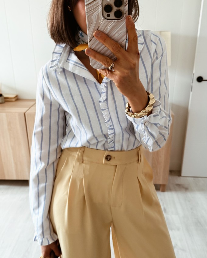 Blusa rayita celeste
