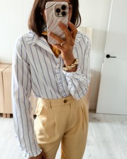 Blusa rayita celeste
