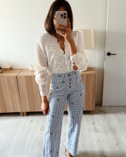 Pantalón Vichy bordados