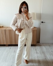 Chaqueta acolchada vichy