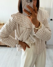 Chaqueta acolchada vichy