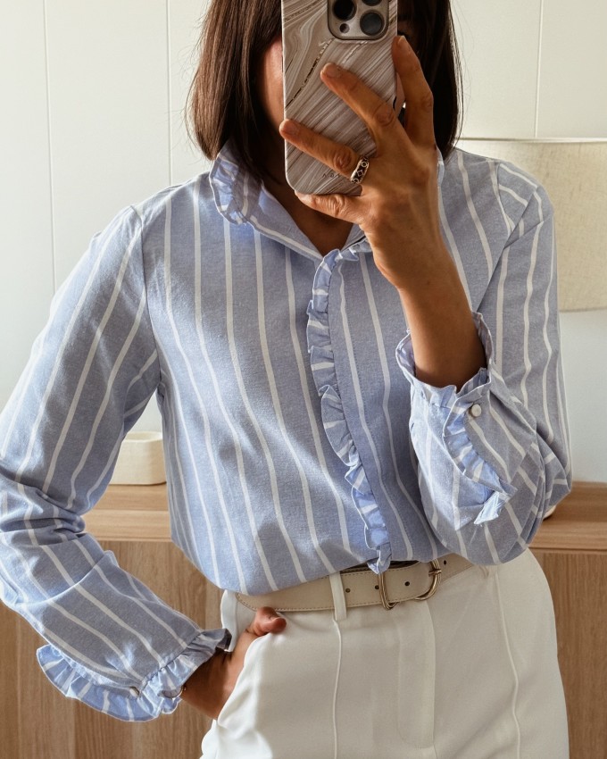 Camisa raya celeste