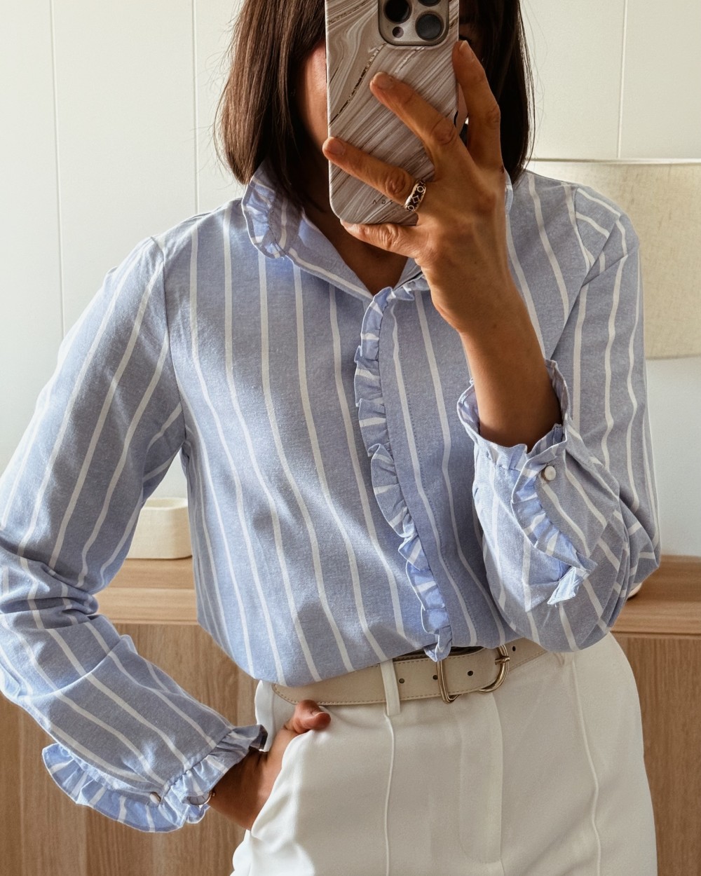 Camisa raya celeste