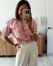 Blusa vichy rosa