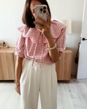 Blusa vichy rosa
