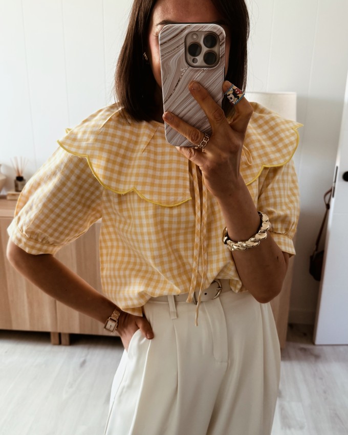 Blusa vichy amarilla