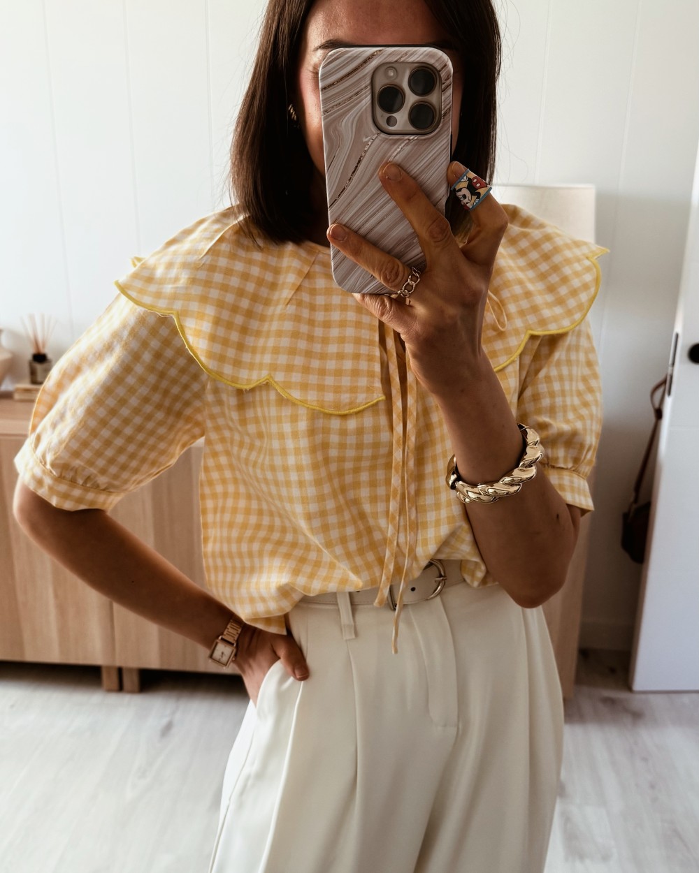 Blusa vichy amarilla