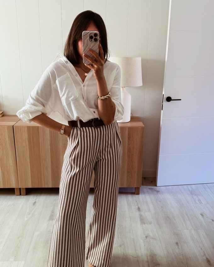 Pantalón rayita mokka