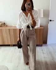 Pantalón rayita mokka