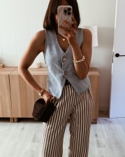 Pantalón rayita mokka
