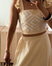 Conjunto bordado vichy