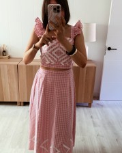 Conjunto Vichy bordado