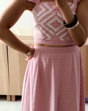 Conjunto Vichy bordado