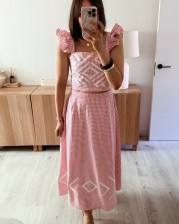 Conjunto Vichy bordado