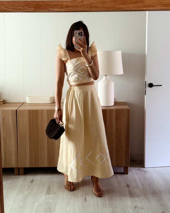 Conjunto Vichy amarillo
