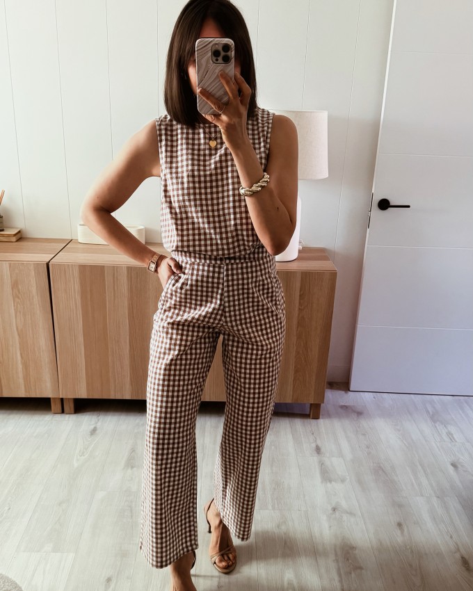 Conjunto Vichy mokka