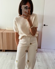 Pantalón limón bordado