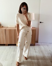 Pantalón limón bordado